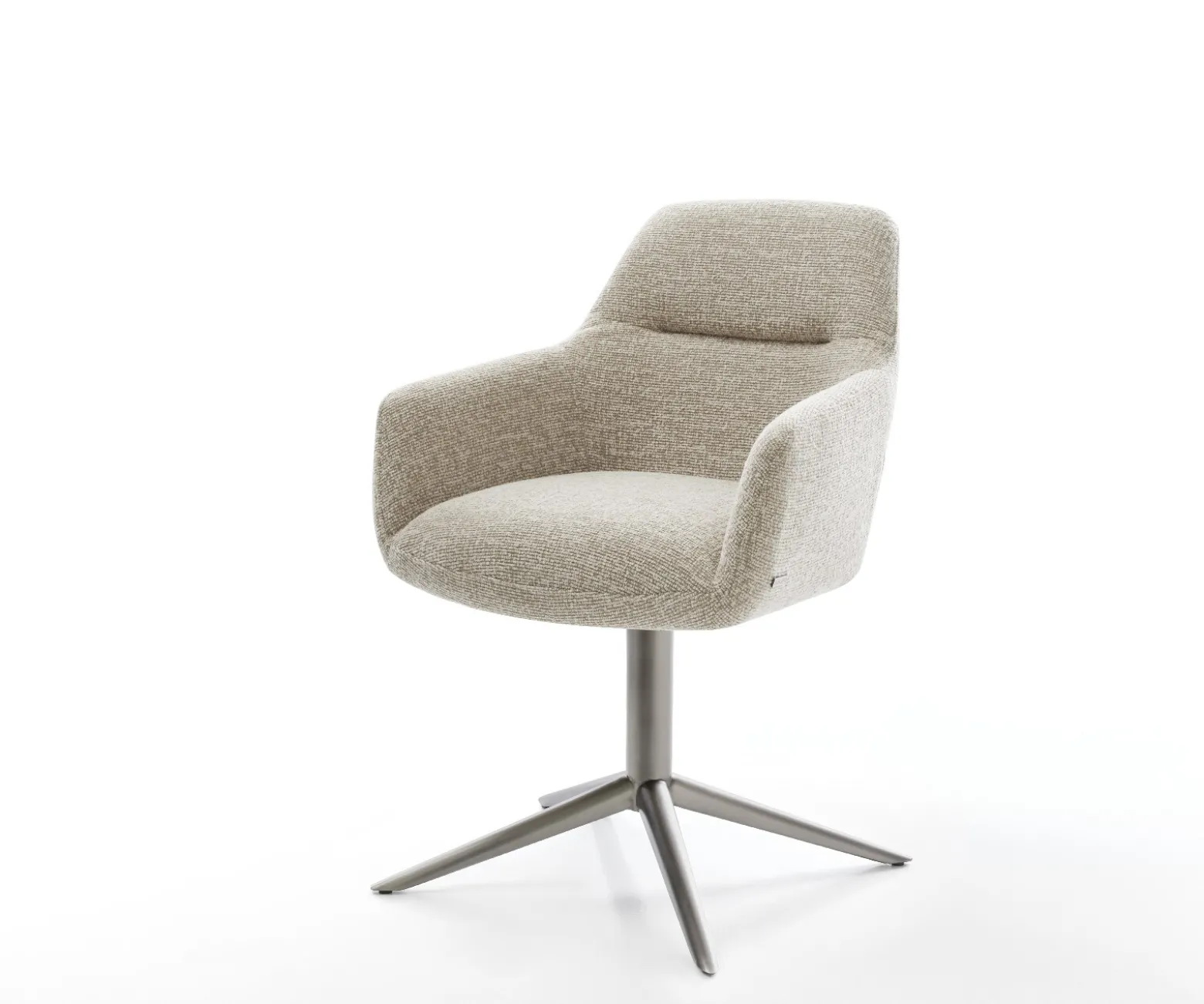 DrehstuhlPejo-Flex Webstoff Soft Beige Fußkreuz Graphit 360° drehbar Wippfunktion Taschenfederkern Sofort versandfertig