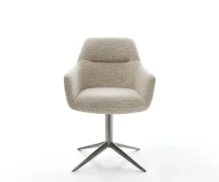 DrehstuhlPejo-Flex Webstoff Soft Beige Fußkreuz Graphit 360° drehbar Wippfunktion Taschenfederkern Sofort versandfertig
