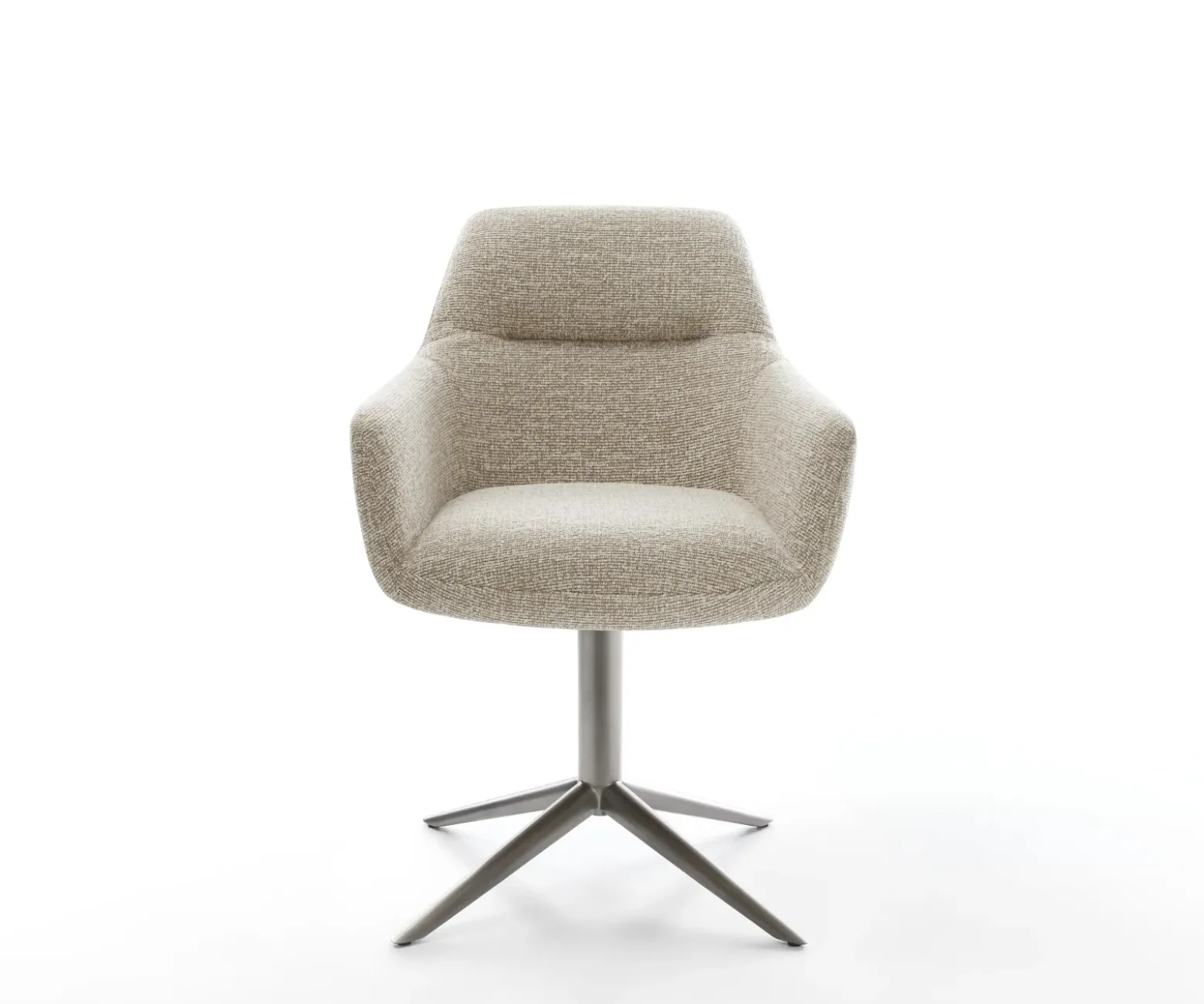 DrehstuhlPejo-Flex Webstoff Soft Beige Fußkreuz Graphit 360° drehbar Wippfunktion Taschenfederkern Sofort versandfertig