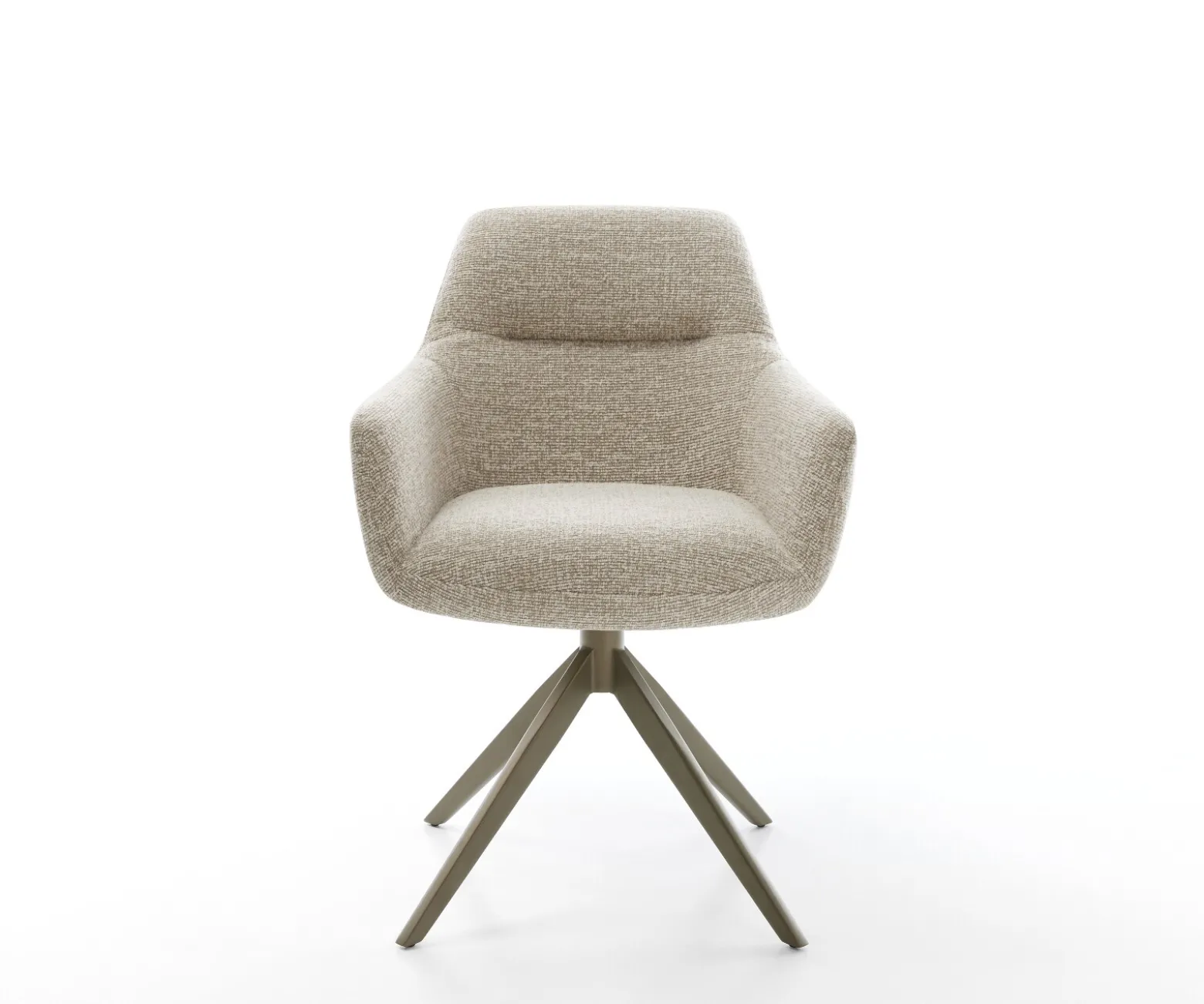 DrehstuhlPejo-Flex Webstoff Soft Beige Kreuzgestell breit Effektfinish Titan 360° drehbar Wippfunktion Taschenfederkern Sofort versandfertig