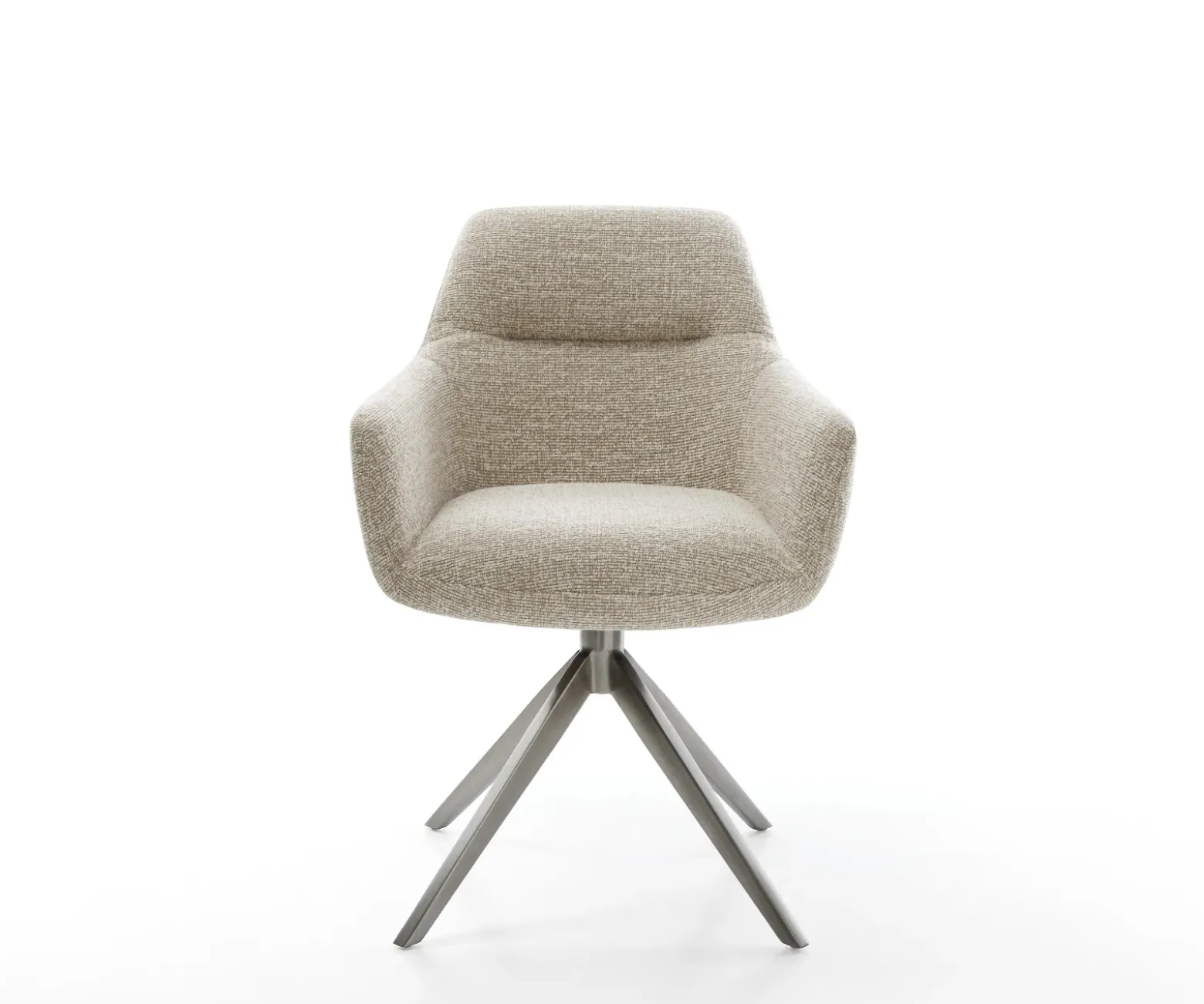 DrehstuhlPejo-Flex Webstoff Soft Beige Kreuzgestell breit Graphit 360° drehbar Wippfunktion Taschenfederkern Sofort versandfertig