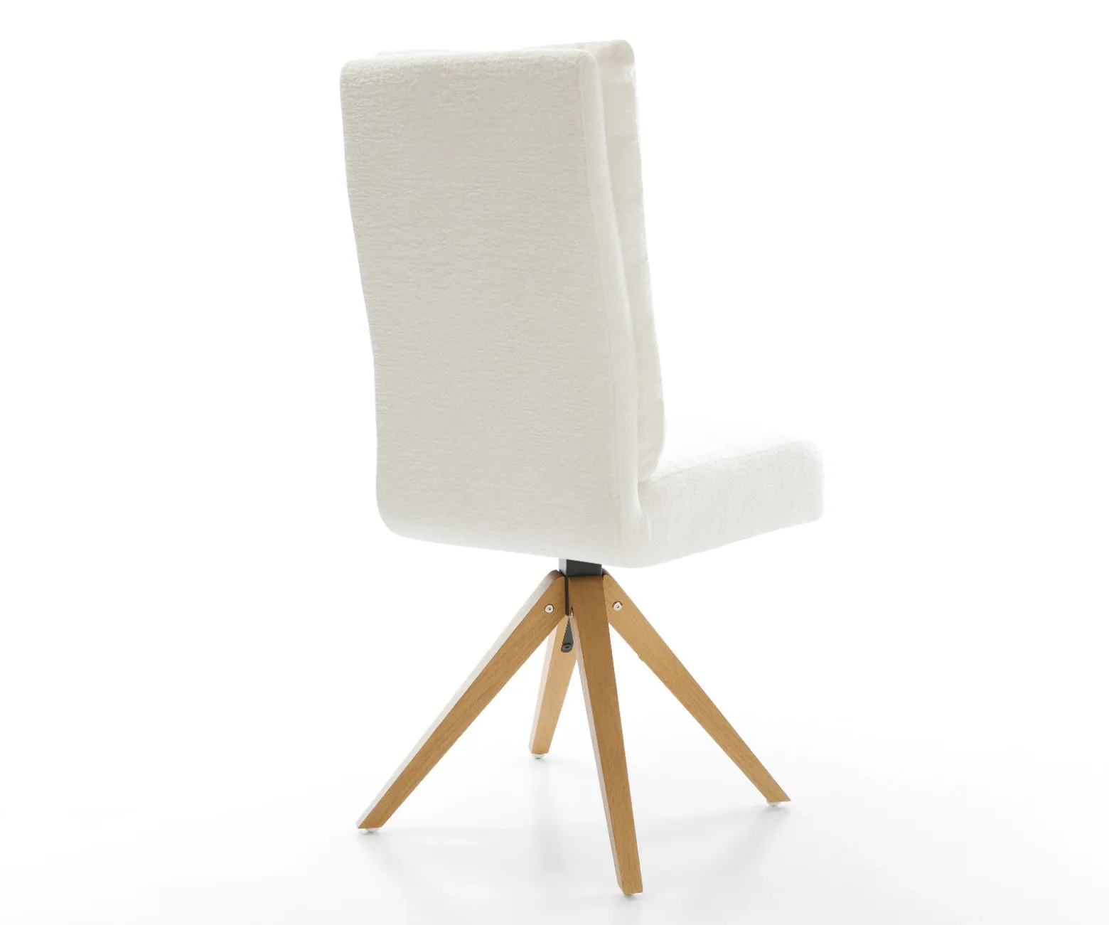 DrehstuhlPela-Flex Bouclé Soft Beige Holzgestell kantig Natur 360° drehbar Taschenfederkern Versandfertig ca. 28.10.26