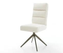 DrehstuhlPela-Flex Bouclé Soft Beige Kreuzgestell breit Effektfinish Titan 360° drehbar Wippfunktion Taschenfederkern Sofort versandfertig