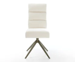 DrehstuhlPela-Flex Bouclé Soft Beige Kreuzgestell breit Effektfinish Titan 360° drehbar Wippfunktion Taschenfederkern Sofort versandfertig