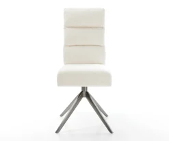 DrehstuhlPela-Flex Bouclé Soft Beige Kreuzgestell breit Graphit 360° drehbar Wippfunktion Taschenfederkern Sofort versandfertig