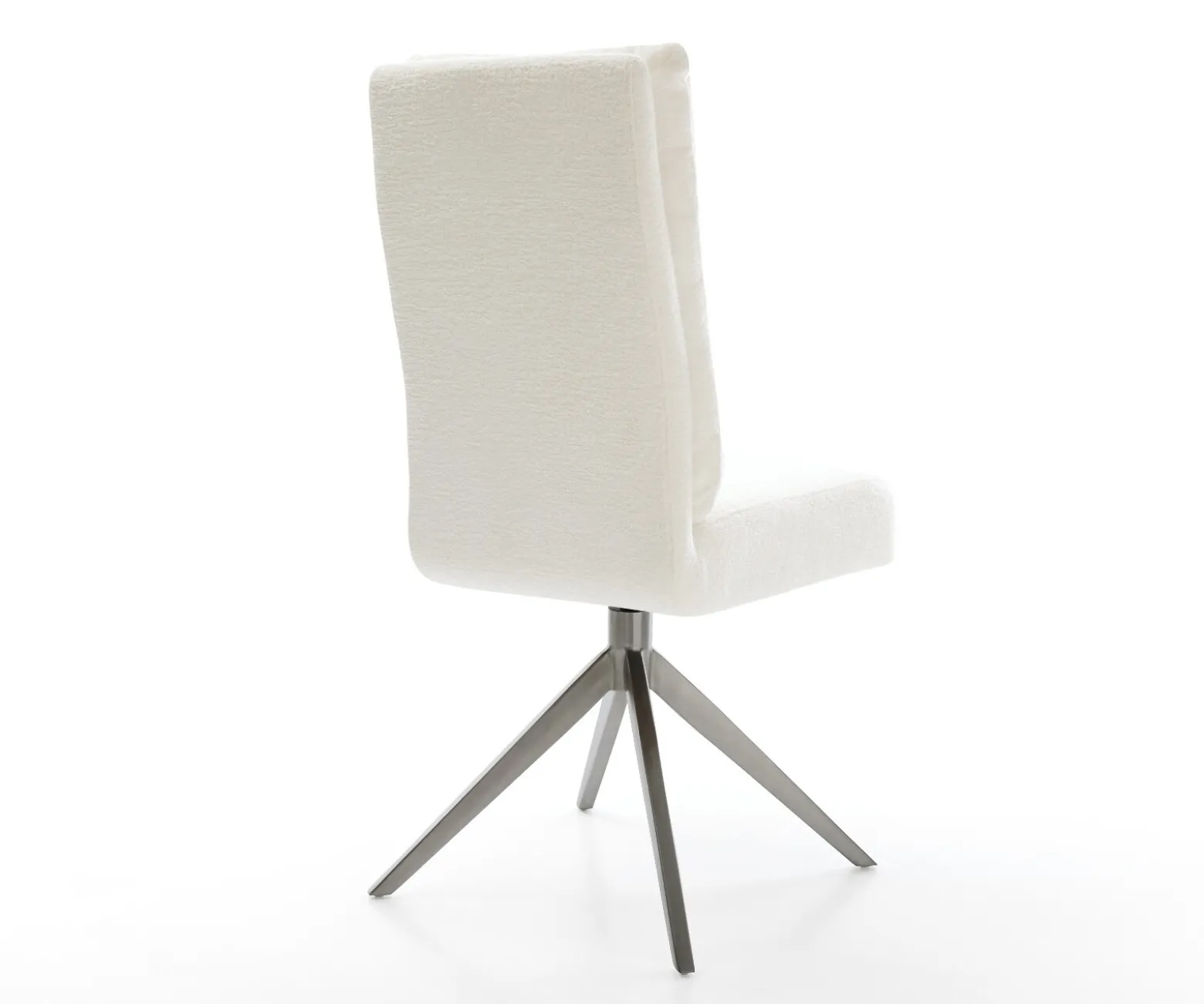 DrehstuhlPela-Flex Bouclé Soft Beige Kreuzgestell breit Graphit 360° drehbar Wippfunktion Taschenfederkern Sofort versandfertig