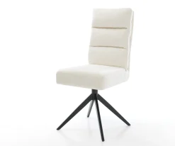 DrehstuhlPela-Flex Bouclé Soft Beige Kreuzgestell breit Schwarz 360° drehbar Wippfunktion Taschenfederkern Sofort versandfertig