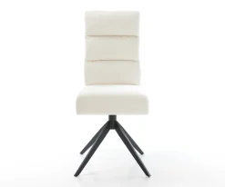 DrehstuhlPela-Flex Bouclé Soft Beige Kreuzgestell breit Schwarz 360° drehbar Wippfunktion Taschenfederkern Sofort versandfertig