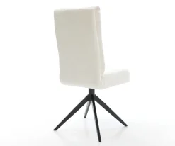DrehstuhlPela-Flex Bouclé Soft Beige Kreuzgestell breit Schwarz 360° drehbar Wippfunktion Taschenfederkern Sofort versandfertig