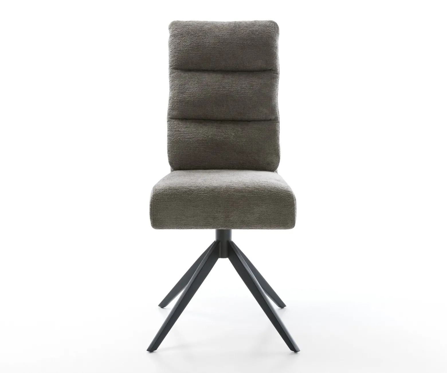 DrehstuhlPela-Flex Bouclé Soft Schlamm Kreuzgestell breit Schwarz 360° drehbar Wippfunktion Taschenfederkern Sofort versandfertig