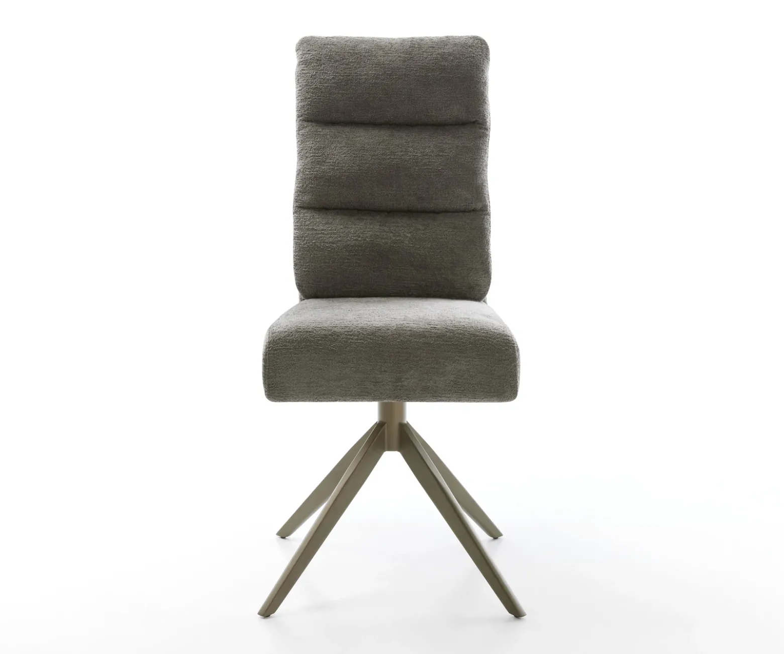 DrehstuhlPela-Flex Bouclé Soft Schlamm Kreuzgestell breit Effektfinish Titan 360° drehbar Wippfunktion Taschenfederkern Sofort versandfertig