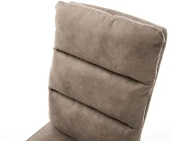 DrehstuhlPela-Flex Mikrofaser Taupe Vintage Kreuzgestell breit Schwarz 360° drehbar Wippfunktion Taschenfederkern Sofort versandfertig