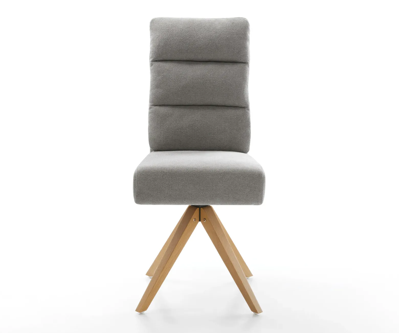DrehstuhlPela-Flex Strukturstoff Soft Grau Holzgestell kantig Natur 360° drehbar Taschenfederkern Versandfertig ca. 28.10.26