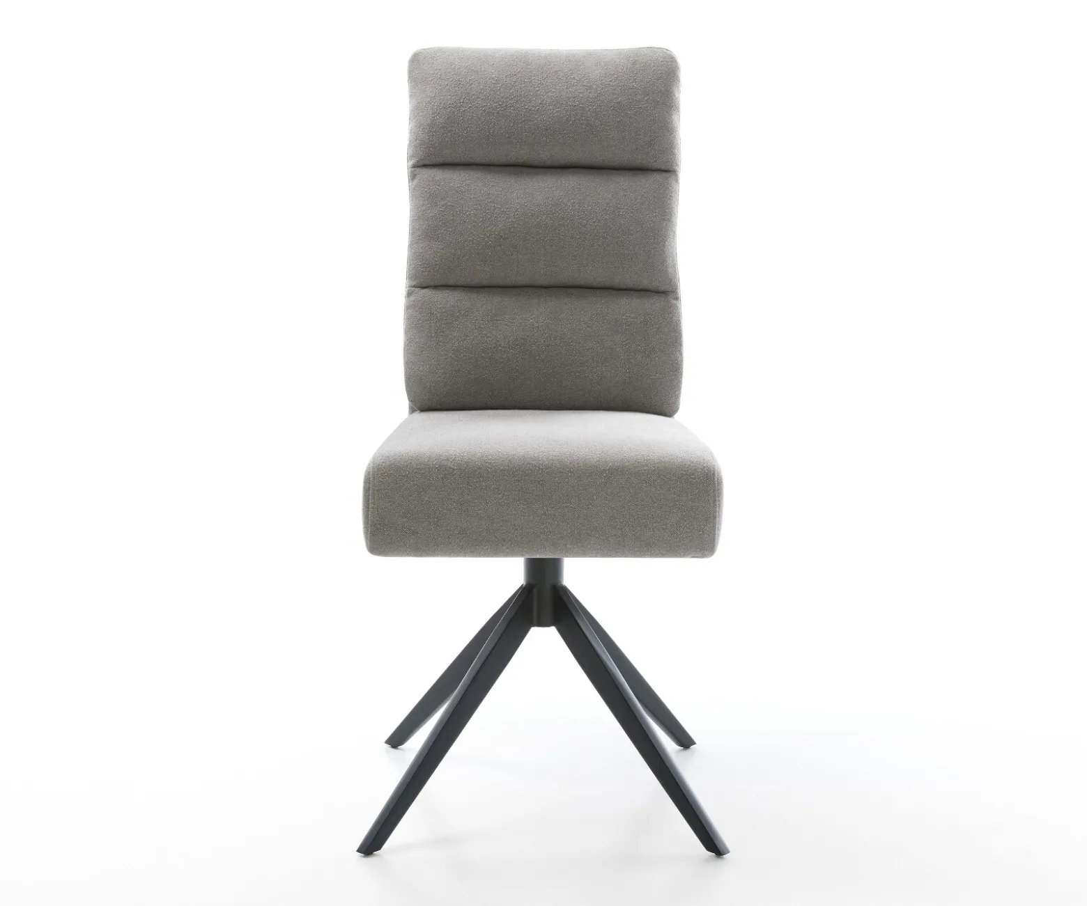DrehstuhlPela-Flex Strukturstoff Soft Grau Kreuzgestell breit Schwarz 360° drehbar Wippfunktion Taschenfederkern Sofort versandfertig
