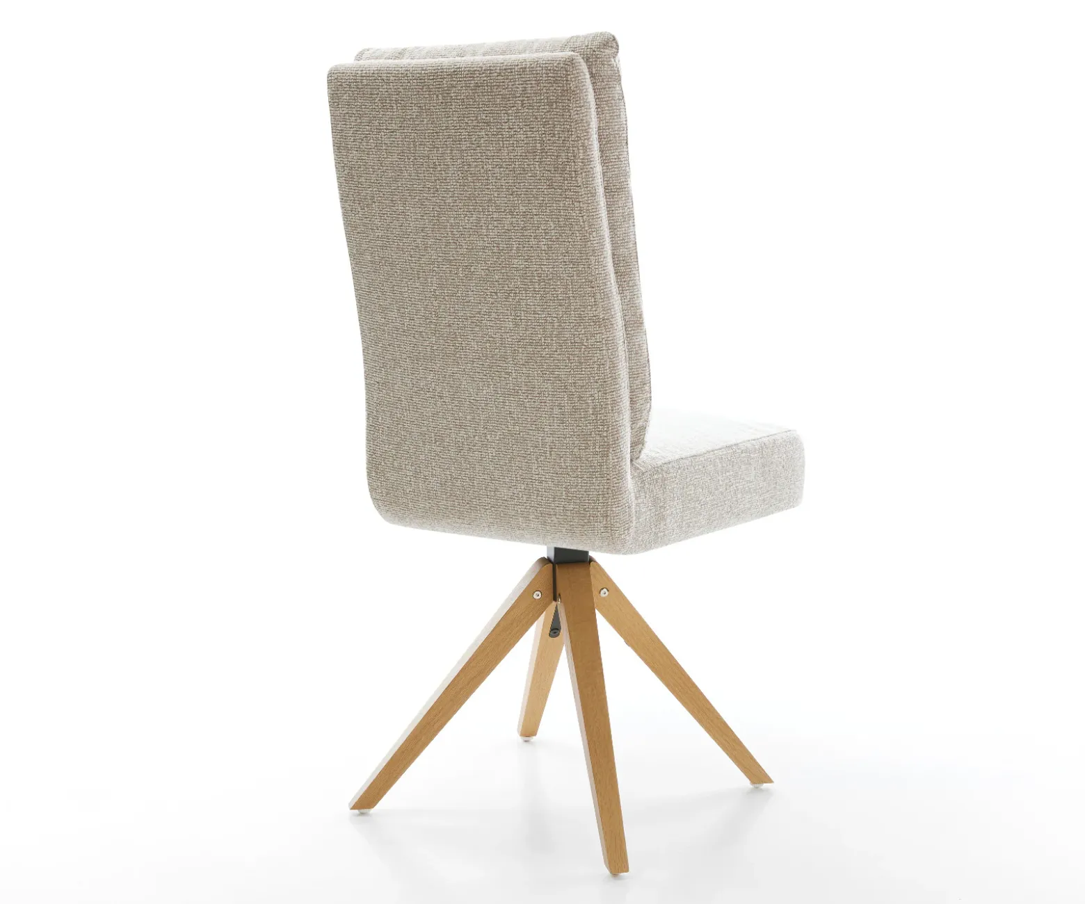 DrehstuhlPela-Flex Webstoff Soft Beige Holzgestell kantig Natur 360° drehbar Taschenfederkern Versandfertig ca. 28.10.26