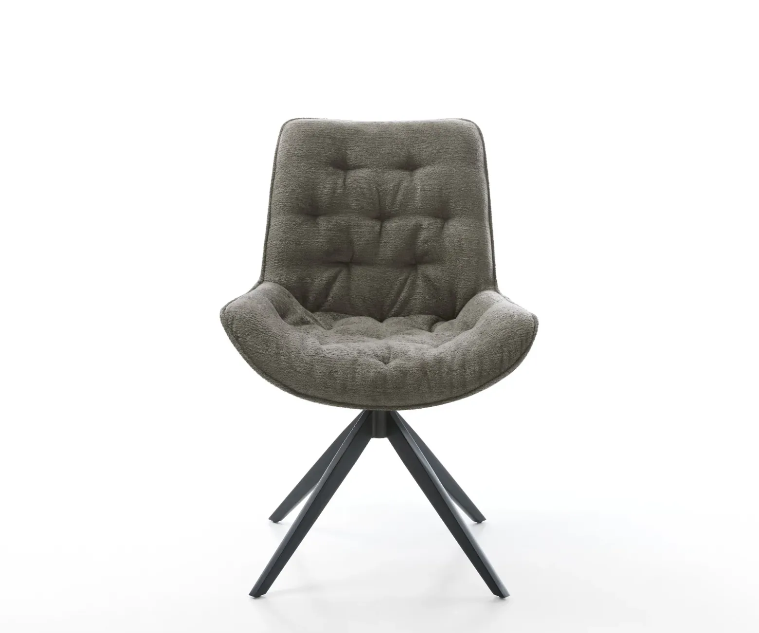 DrehstuhlTaimi-Flex Bouclé Soft Schlamm Kreuzgestell breit Schwarz 360° drehbar Wippfunktion Sofort versandfertig