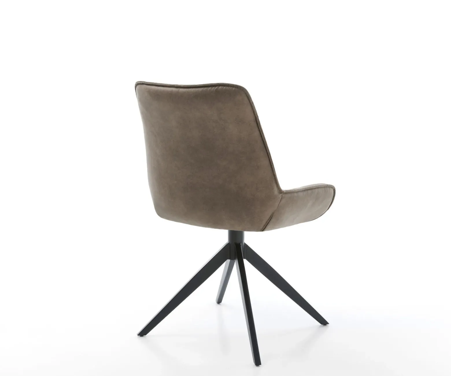 DrehstuhlTaimi-Flex Mikrofaser Taupe Vintage Kreuzgestell breit Schwarz 360° drehbar Wippfunktion Sofort versandfertig