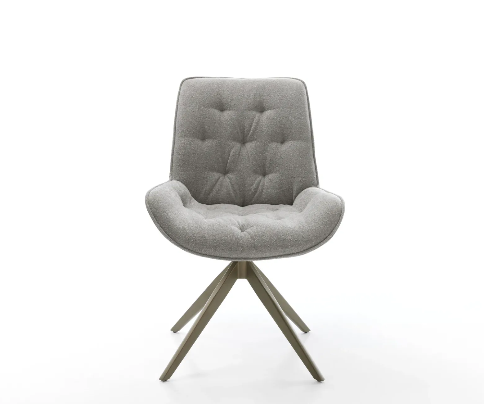 DrehstuhlTaimi-Flex Strukturstoff Soft Grau Kreuzgestell breit Effektfinish Titan 360° drehbar Wippfunktion Sofort versandfertig