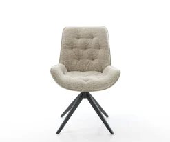 DrehstuhlTaimi-Flex Webstoff Soft Beige Kreuzgestell breit Schwarz 360° drehbar Wippfunktion Sofort versandfertig