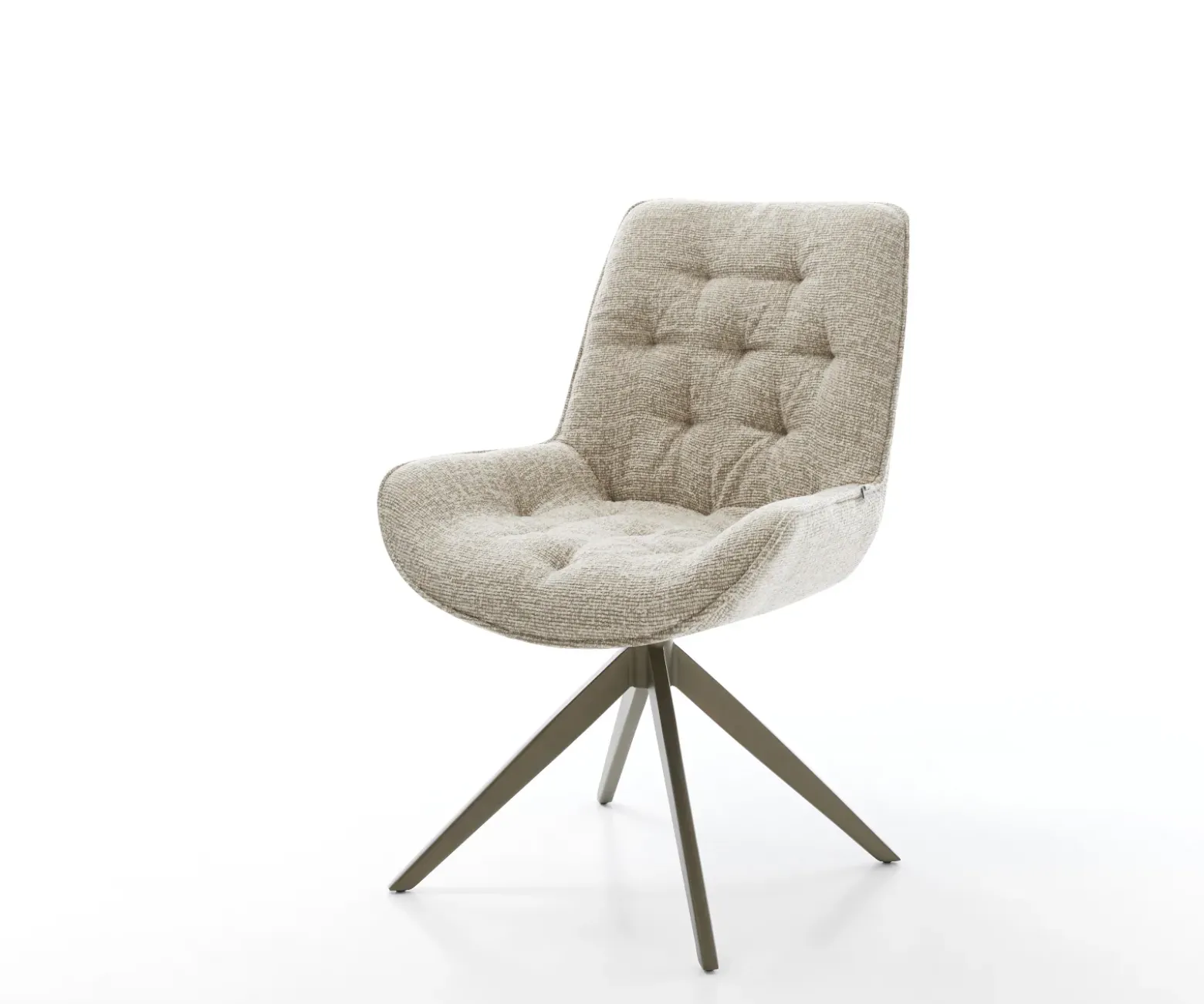 DrehstuhlTaimi-Flex Webstoff Soft Beige Kreuzgestell breit Effektfinish Titan 360° drehbar Wippfunktion Sofort versandfertig