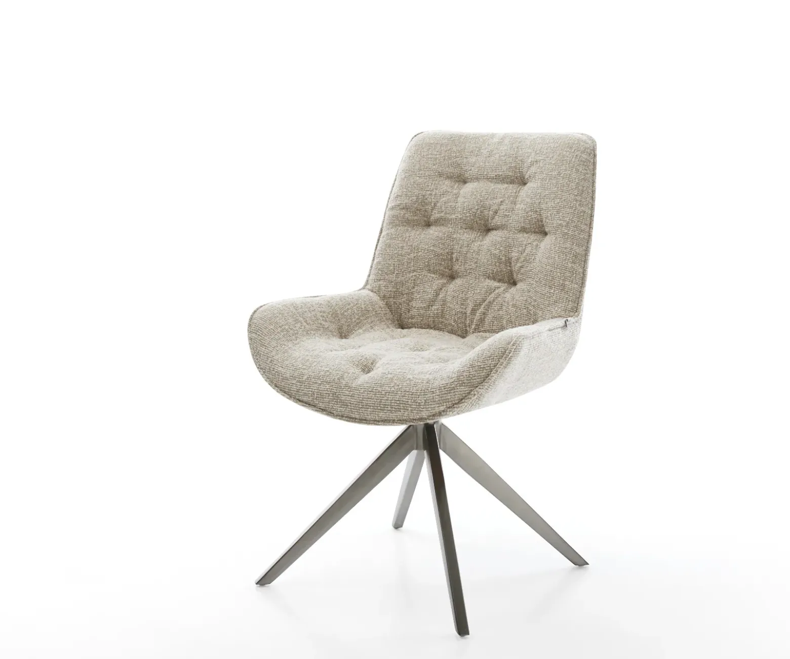 DrehstuhlTaimi-Flex Webstoff Soft Beige Kreuzgestell breit Graphit 360° drehbar Wippfunktion Sofort versandfertig