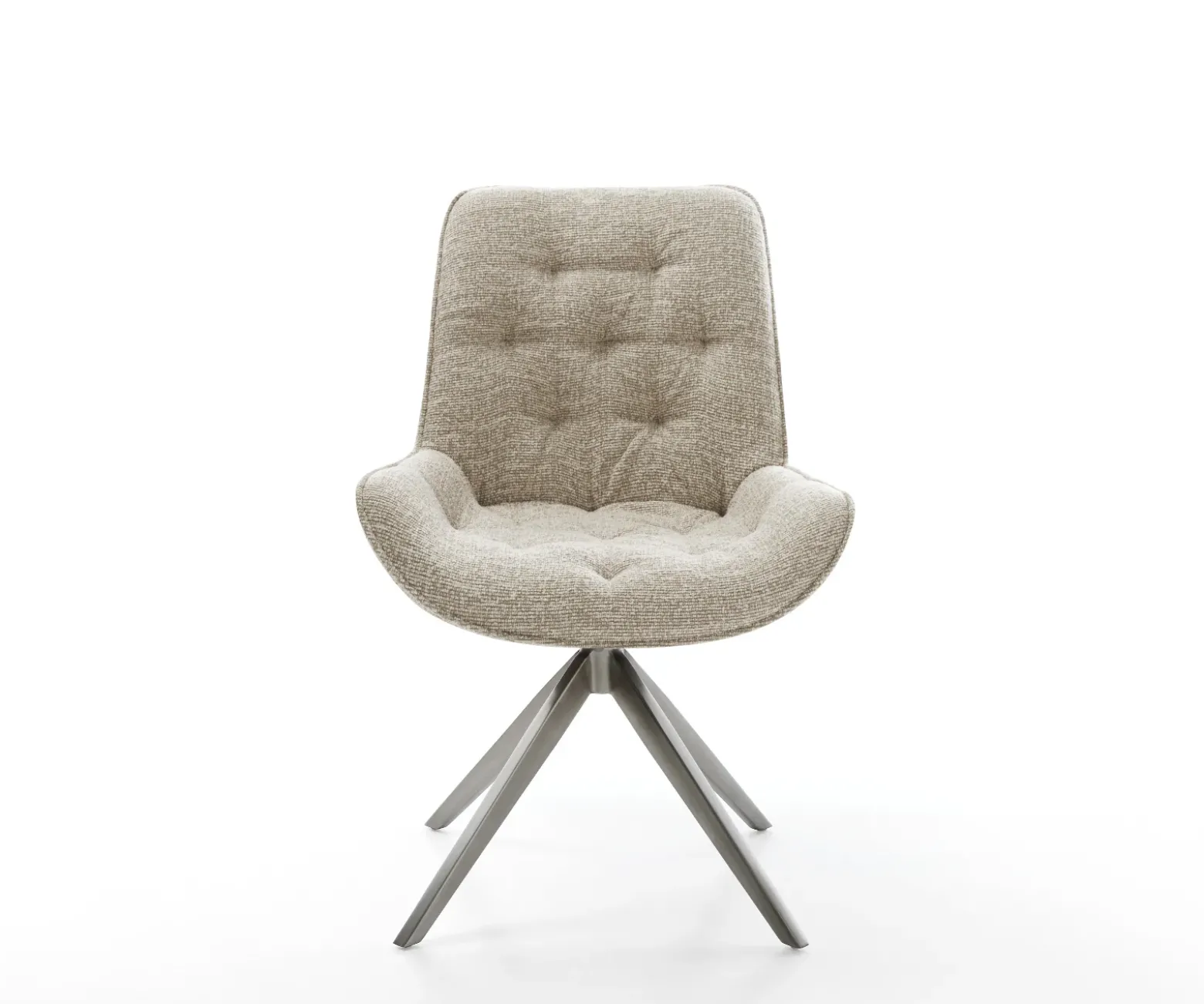 DrehstuhlTaimi-Flex Webstoff Soft Beige Kreuzgestell breit Graphit 360° drehbar Wippfunktion Sofort versandfertig