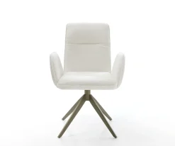 DrehstuhlVinja-Flex Bouclé Soft Beige Kreuzgestell breit Effektfinish Titan 360° drehbar Wippfunktion Sofort versandfertig