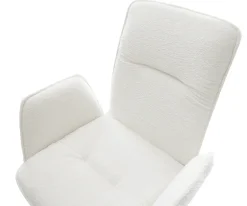 DrehstuhlVinja-Flex Bouclé Soft Beige Kreuzgestell breit Effektfinish Titan 360° drehbar Wippfunktion Sofort versandfertig