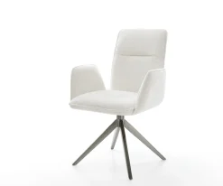 DrehstuhlVinja-Flex Bouclé Soft Beige Kreuzgestell breit Graphit 360° drehbar Wippfunktion Sofort versandfertig