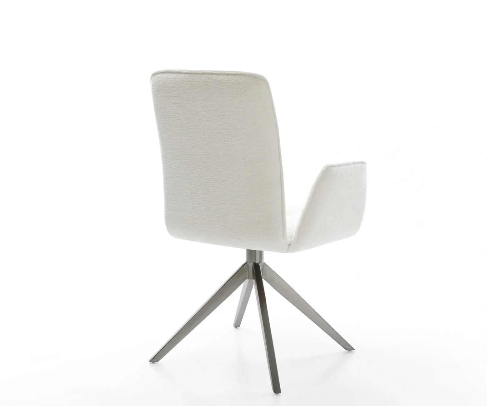 DrehstuhlVinja-Flex Bouclé Soft Beige Kreuzgestell breit Graphit 360° drehbar Wippfunktion Sofort versandfertig