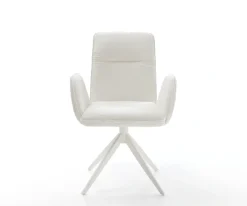DrehstuhlVinja-Flex Bouclé Soft Beige Kreuzgestell breit Weiß 360° drehbar Wippfunktion Sofort versandfertig