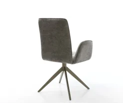 DrehstuhlVinja-Flex Bouclé Soft Schlamm Kreuzgestell breit Effektfinish Titan 360° drehbar Wippfunktion Sofort versandfertig