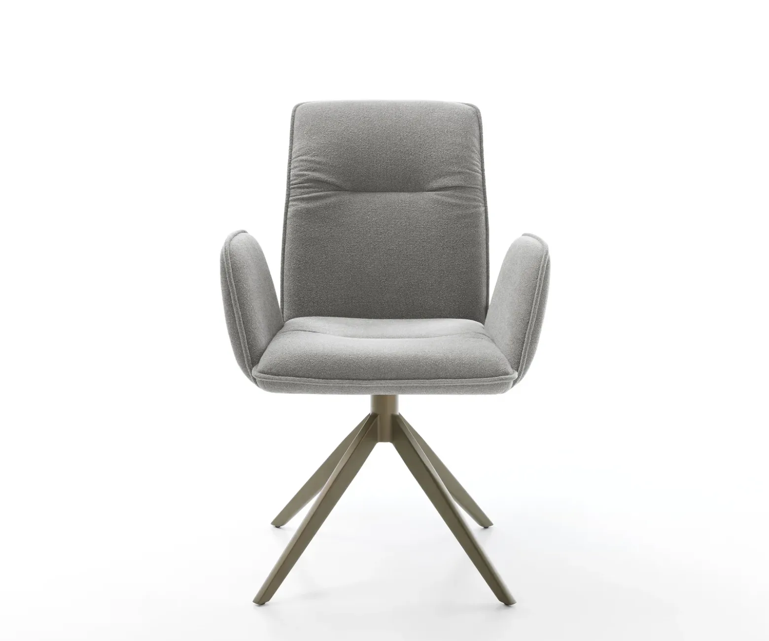 DrehstuhlVinja-Flex Strukturstoff Soft Grau Kreuzgestell breit Effektfinish Titan 360° drehbar Wippfunktion Sofort versandfertig