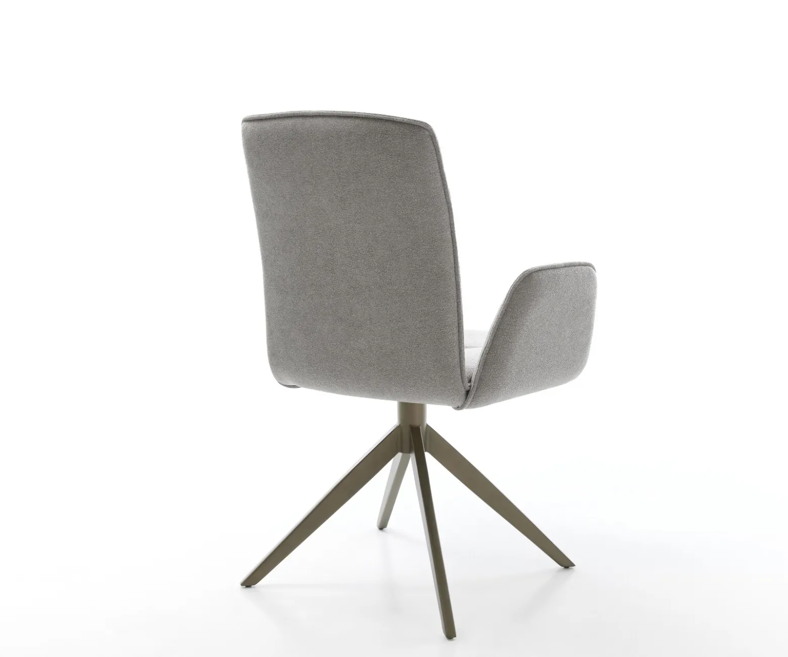 DrehstuhlVinja-Flex Strukturstoff Soft Grau Kreuzgestell breit Effektfinish Titan 360° drehbar Wippfunktion Sofort versandfertig