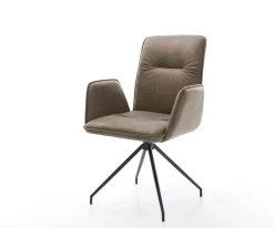 DrehstuhlVinja-Flex Taupe Vintage Kreuzgestell konisch Schwarz 180° drehbar Sofort versandfertig