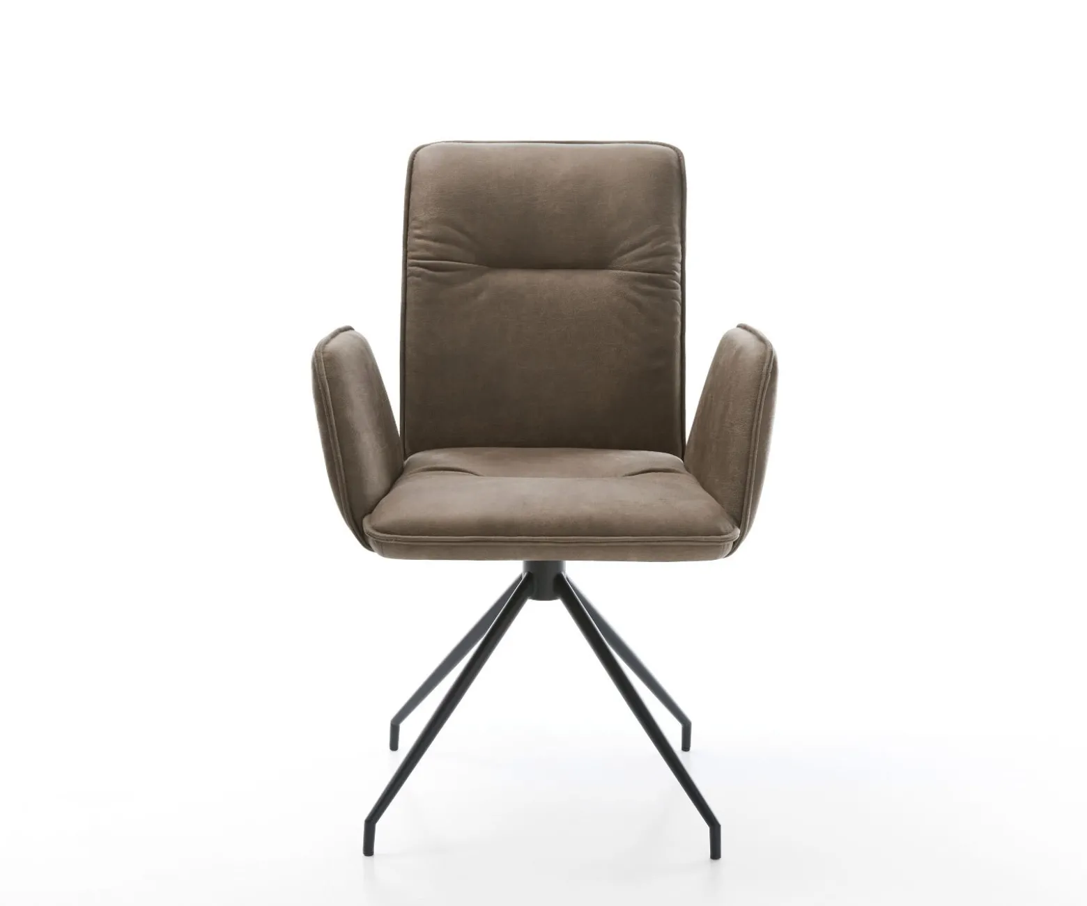 DrehstuhlVinja-Flex Taupe Vintage Kreuzgestell konisch Schwarz 180° drehbar Sofort versandfertig