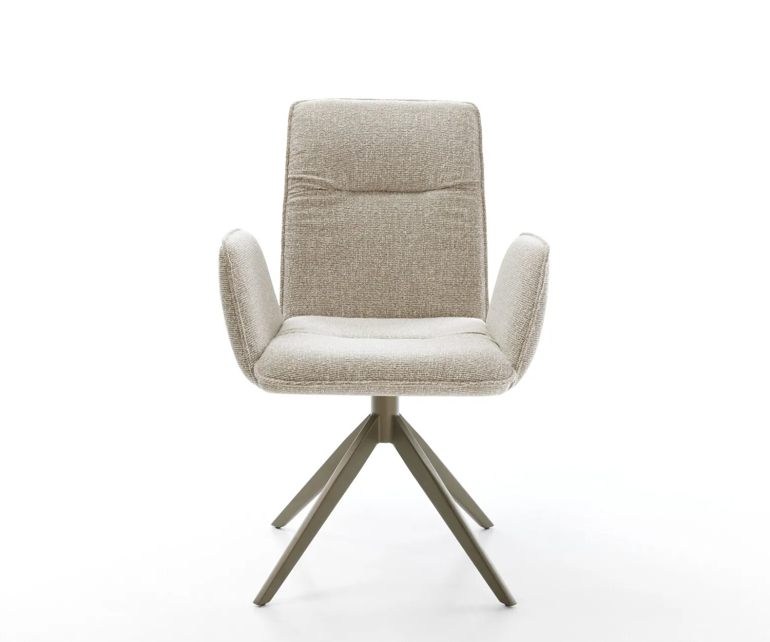 DrehstuhlVinja-Flex Webstoff Soft Beige Kreuzgestell breit Effektfinish Titan 360° drehbar Wippfunktion Sofort versandfertig