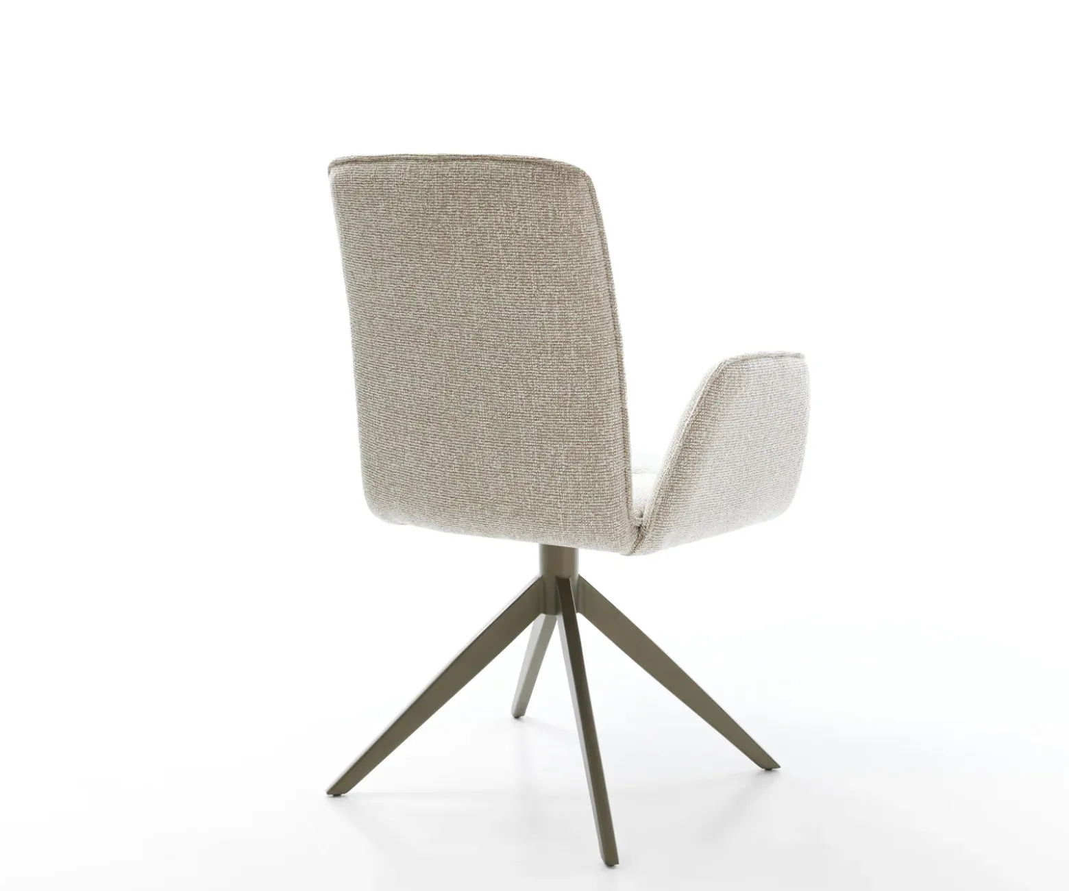 DrehstuhlVinja-Flex Webstoff Soft Beige Kreuzgestell breit Effektfinish Titan 360° drehbar Wippfunktion Sofort versandfertig