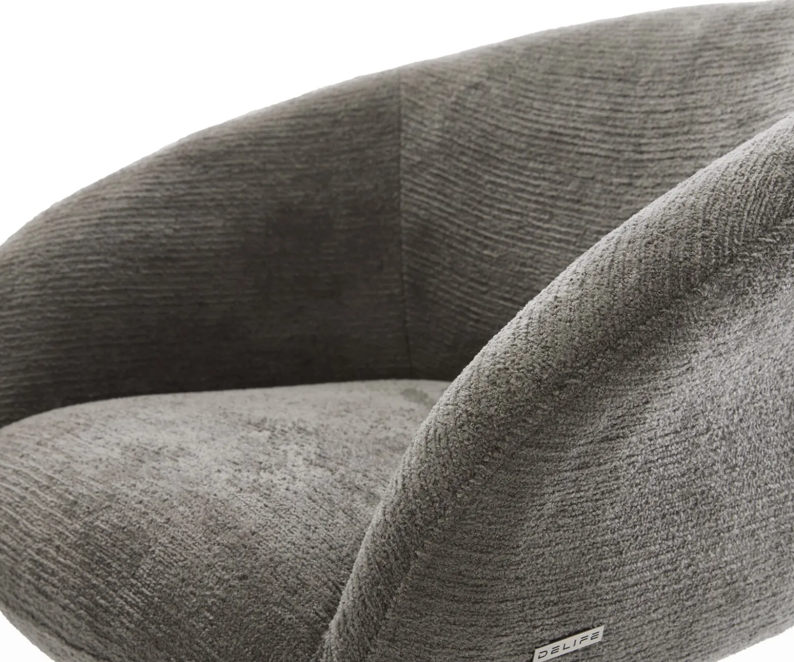 DrehstuhlVinka-Flex mit Armlehnen Bouclé Soft Schlamm Kreuzgestell breit Schwarz 360° drehbar Wippfunktion Taschenfederkern Sofort versandfertig