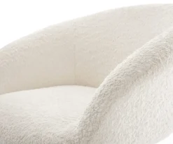 DrehstuhlVinka-Flex mit Armlehnen Bouclé Weiß Kreuzgestell breit Effektfinish Titan 360° drehbar Wippfunktion Taschenfederkern Sofort versandfertig