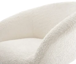 DrehstuhlVinka-Flex mit Armlehnen Bouclé Weiß Kreuzgestell breit Effektfinish Titan 360° drehbar Taschenfederkern Sofort versandfertig