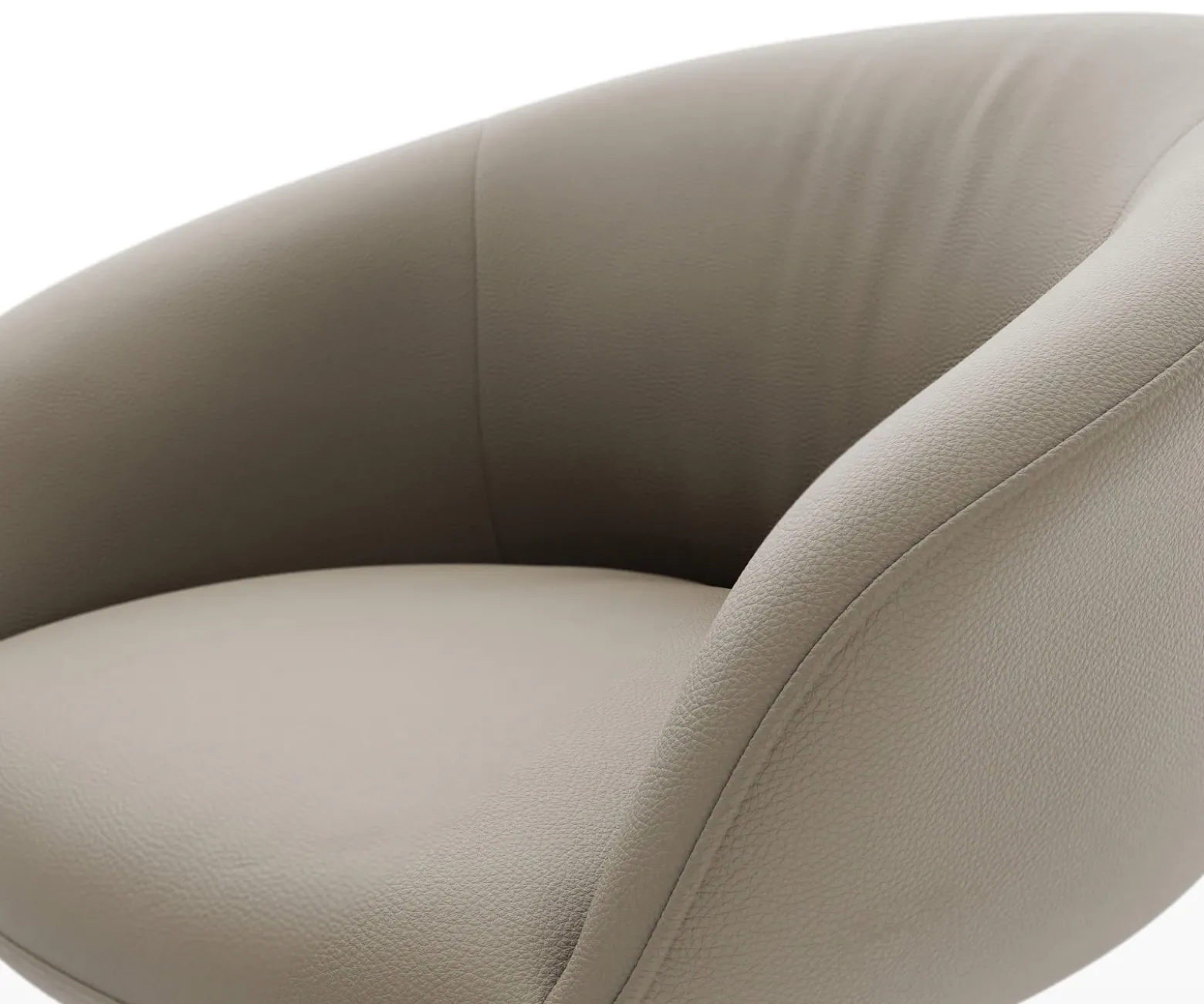 DrehstuhlVinka-Flex mit Armlehnen Echt-Leder Schlamm Kreuzgestell breit Edelstahl 360° drehbar Wippfunktion Taschenfederkern Sofort versandfertig