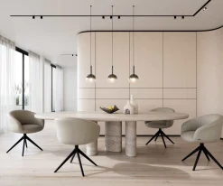 DrehstuhlVinka-Flex mit Armlehnen Echt-Leder Schlamm Kreuzgestell breit Schwarz 360° drehbar Taschenfederkern Sofort versandfertig