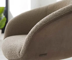 DrehstuhlVinka-Flex mit Armlehnen Materialmix Schlamm Kreuzgestell konisch Edelstahl 180° drehbar Taschenfederkern Sofort versandfertig
