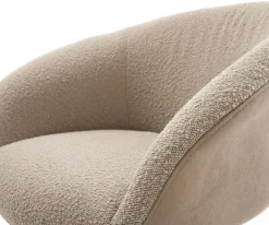 DrehstuhlVinka-Flex mit Armlehnen Materialmix Schlamm Kreuzgestell breit Edelstahl 360° drehbar Wippfunktion Taschenfederkern Sofort versandfertig