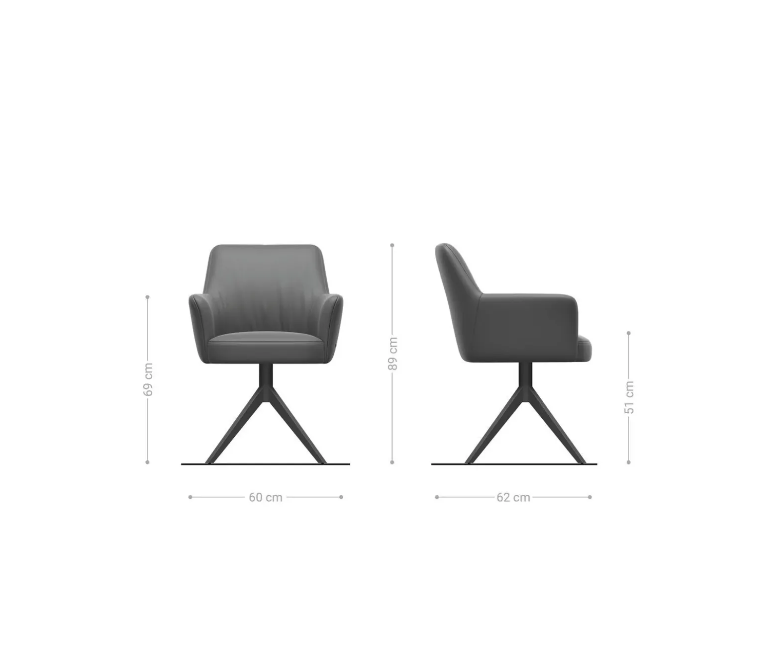 DrehstuhlXana-Flex mit Armlehnen Mikrofaser Anthrazit Vintage Kreuzgestell breit Schwarz 360° drehbar Wippfunktion Taschenfederkern Sofort versandfertig