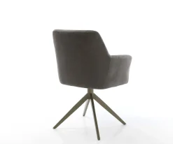 DrehstuhlXana-Flex mit Armlehnen Mikrofaser Anthrazit Vintage Kreuzgestell breit Effektfinish Titan 360° drehbar Wippfunktion Taschenfederkern Sofort versandfertig