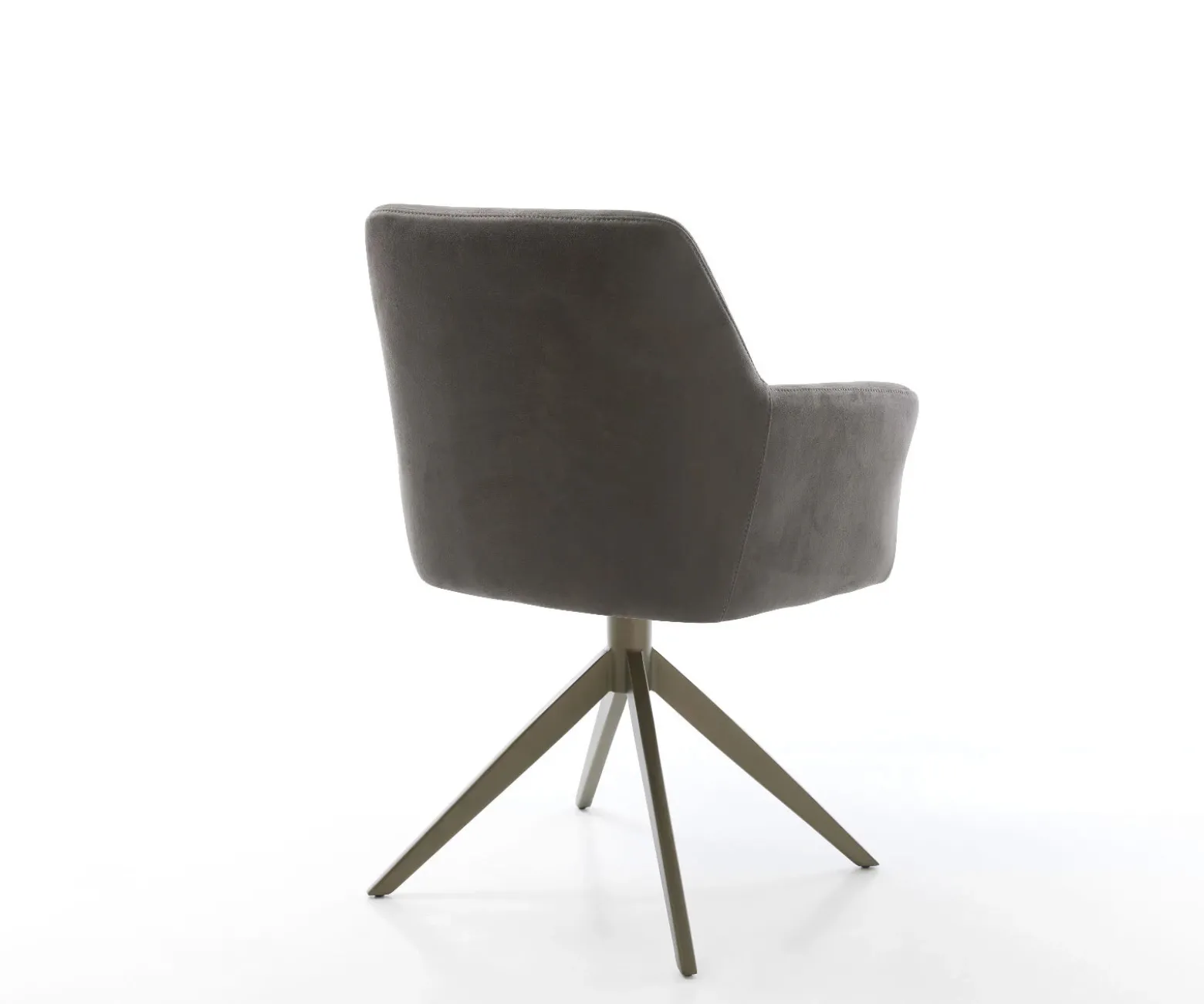 DrehstuhlXana-Flex mit Armlehnen Mikrofaser Anthrazit Vintage Kreuzgestell breit Effektfinish Titan 360° drehbar Wippfunktion Taschenfederkern Sofort versandfertig