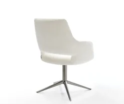 DrehstuhlYago-Flex mit Armlehnen Bouclé Soft Beige Fußkreuz Graphit 360° drehbar Wippfunktion Taschenfederkern Sofort versandfertig