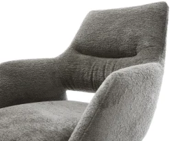 DrehstuhlYago-Flex mit Armlehnen Bouclé Soft Schlamm Fußkreuz Effektfinish Titan 360° drehbar Wippfunktion Taschenfederkern Sofort versandfertig